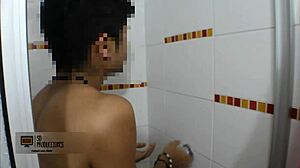 Stepson and stepsister in the shower
