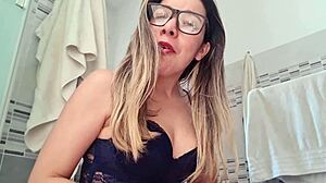 hottie cleans the house while wearing her panties