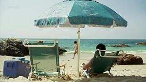 In 2019, Regina Blandón strips in bikini, showing her mexican tits as the town boyfriend