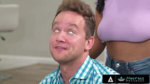 nuru massage turns wild as violet myers fucks her sibling's oiled friend