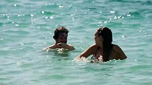 In 2019, Regina Blandón strips in bikini, showing her mexican tits as the town boyfriend