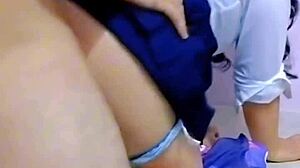 that young mexican college girl gets convinced by her lustful professor, and he takes advantage of her innocence in this real amateur scene