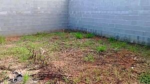 Bold Brazilian milf moans during rough assfucking on construction site