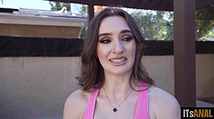 Balls Deep Anal with Petite 18+ Brunette Slut and Big Black Cock