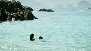 In 2019, Regina Blandón strips in bikini, showing her mexican tits as the town boyfriend