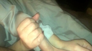 Wife strokes monster cock, feels the thrill