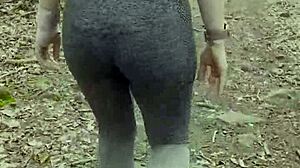 A girl next door gets a big cock inside her in a public park