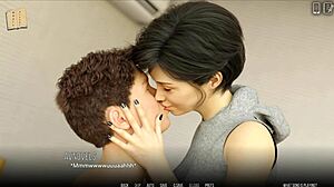 Curvy university cutie struts in tight outfit for 3D scene