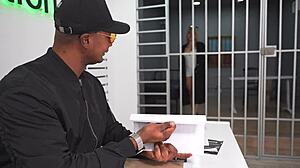 Beautiful Blonde Xiara Dark Meets Officer Boris Jackson In Police Office