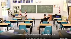 Curvy university cutie struts in tight outfit for 3D scene