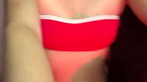 Beautiful teenage girl playing video games and pleasuring herself