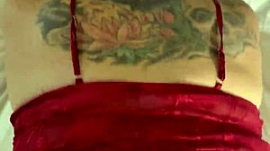 Doggystyle white slut with anal sex, bent over assfucking, tattoo, and creampie