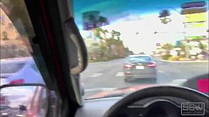 just another day giving road head on las vegas boulevard. her petite frame handles that monster cock!