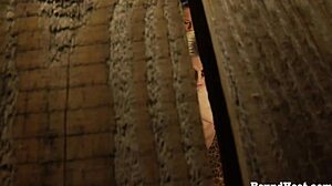 voyeur lesbian slave fingers herself to intense orgasm while bound