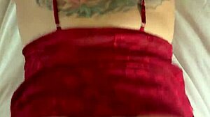 Doggystyle white slut with anal sex, bent over assfucking, tattoo, and creampie