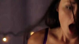 two sexy brunettes are all through the house at christmas in underwear