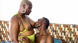 Thick ebony babe moaning in tight rope bondage