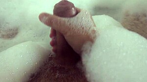 Masturbating in bubble bath solo