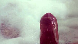 Masturbating in bubble bath solo