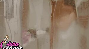 Ever caught your curvy neighbor showering naked?