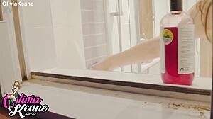 Ever caught your curvy neighbor showering naked?