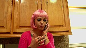 Pink haired slut milf fucked by huge black cock!