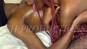 African Couple Enjoying Hot Foreplay Bodies