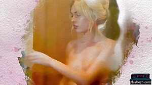 Sexy Canadian blonde Katie Jean teases in solo softcore striptease video.