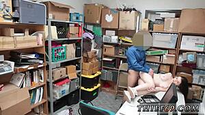 Damn! Brunette in Police Uniform Grills Suspected Thief Hard!