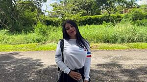 university girl easily gives in to stranger in long-distance relationship