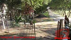 I went for a security job and ended up fucking the boss's ass by the pool with Melody Antunes