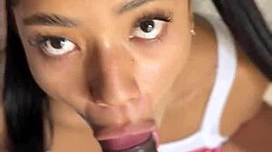 Amateur couple shares deep blowjob with stepbrother's bbc