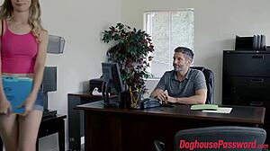 Naughty Teen Lana Sharapova Seduces Boss with Intense Pounding and Wild Licks