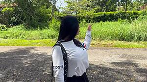 university girl easily gives in to stranger in long-distance relationship