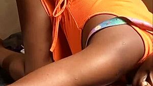 african teen takes big black cock in standing doggy