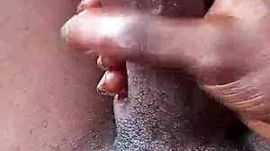 Black guy strokes monster cock hard