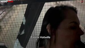 Paolla hotwife gets wild with big black cock in public