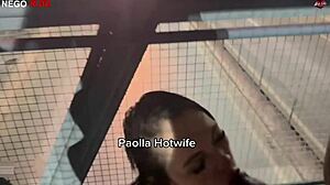 Paolla hotwife gets wild with big black cock in public