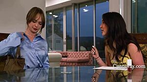 jane wilde and lilly bell spank the sitter and make her shiver in cuntsway