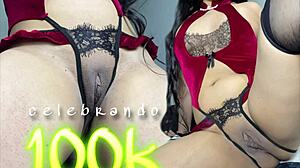 celebrating 100k views with epic squirt close-up on bbc! 💦