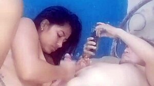 Amateur couple enjoys intimate moments