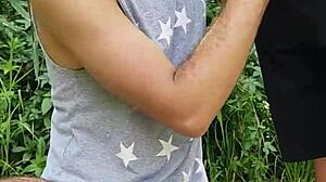 Homemade Public Flashing Game with Domination in Outdoor Setting