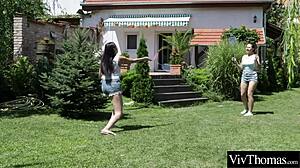 Sexy girlfriends make up with passionate kisses and pussy licking, reaching orgasm.