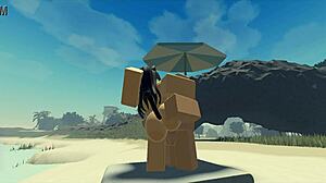 Enjoying A Creampie With My Roblox Catgirl On The Beach