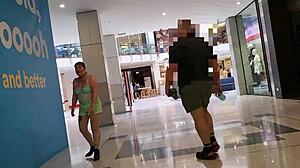 trashy kiwi slut flashes pussy at mall and public street