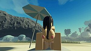 Enjoying A Creampie With My Roblox Catgirl On The Beach