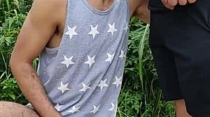 Homemade Public Flashing Game with Domination in Outdoor Setting