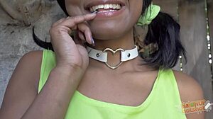 Delicious dark diva Kahlista Stonem gets her pink throat fucked hard and sloppy.