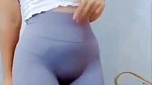 Asian Girl Dancing With a Teasing Cameltoe Show