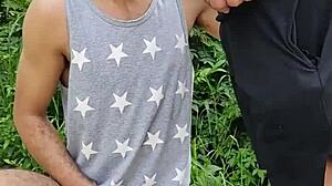 Homemade Public Flashing Game with Domination in Outdoor Setting